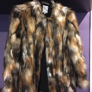 Faux Fur Brown Coat - Zara